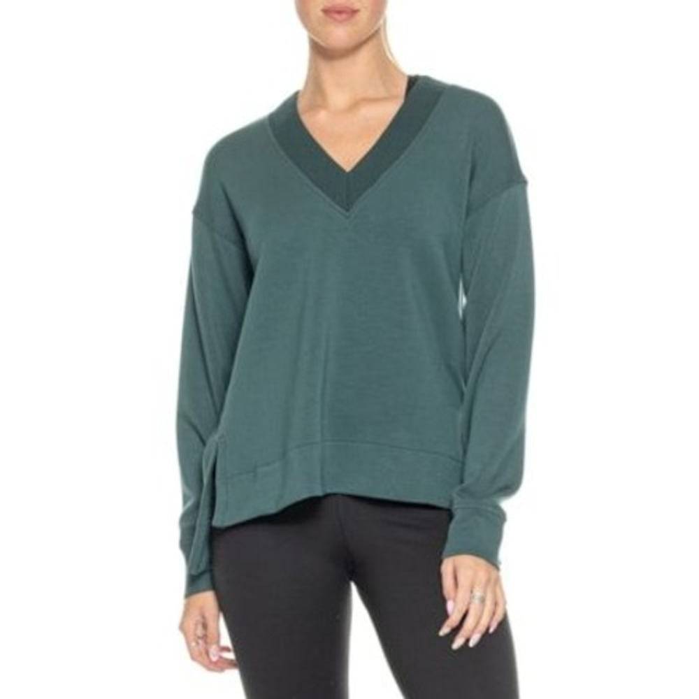 Spanx AirEssentials Brushed V-Neck Tunic Womens Medium Meridian Green 21982R NEW
